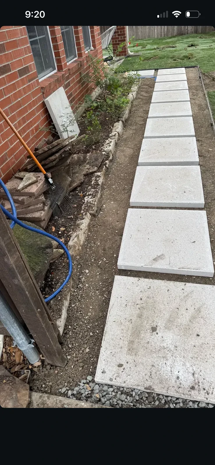 Concrete walkway installation screenshot